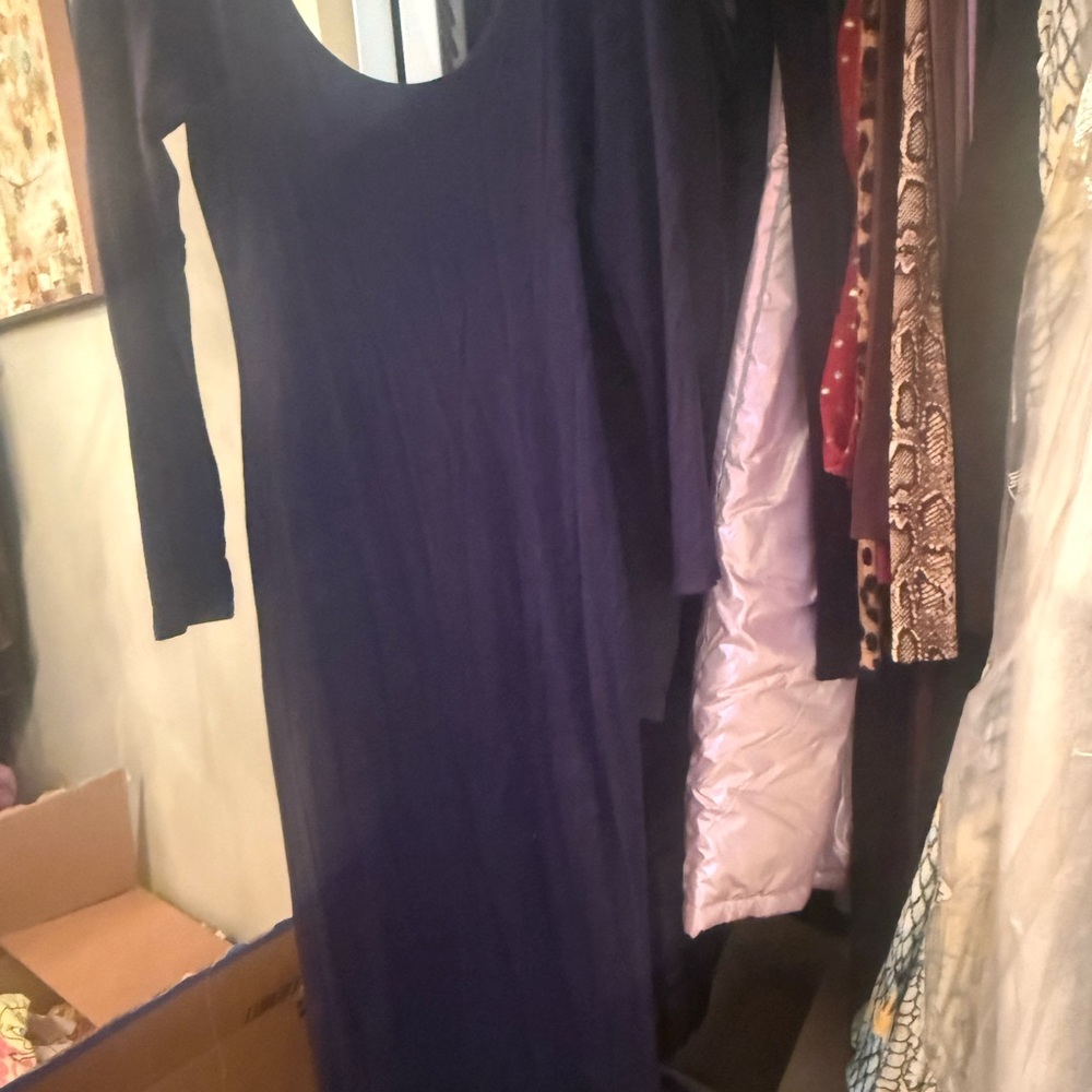 Naked Wardrobe Blue Sheath Long Sleeve Dress